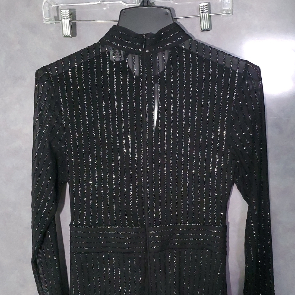 Gygess Elegant Black Long Sleeve Dress